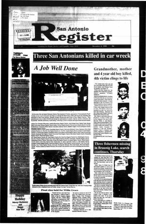 San Antonio Register (San Antonio, Tex.), Vol. 64, No. 24, Ed. 1 Friday, December 4, 1998