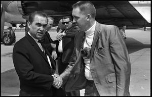 Primary view of object titled '[Photograph of Governor George Wallace and Leech, a Reporter]'.