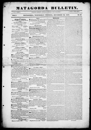 Matagorda Bulletin. (Matagorda, Tex.), Vol. 1, No. 20, Ed. 1, Wednesday, December 20, 1837