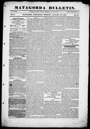 Matagorda Bulletin. (Matagorda, Tex.), Vol. 1, No. 23, Ed. 1, Wednesday, January 10, 1838