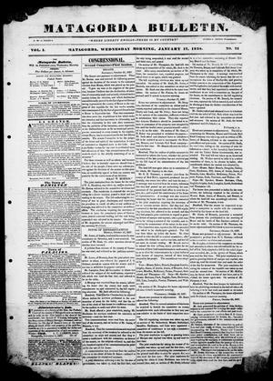 Matagorda Bulletin. (Matagorda, Tex.), Vol. 1, No. 24, Ed. 1, Wednesday, January 17, 1838