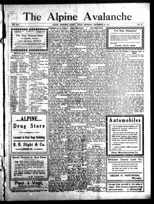 The Alpine Avalanche (Alpine, Tex.), Vol. 21, No. 37, Ed. 1 Thursday, September 14, 1911