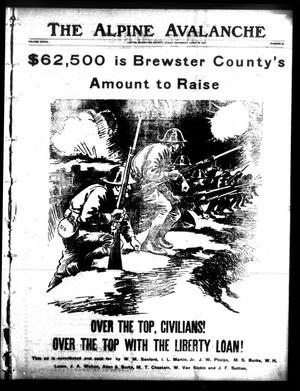 The Alpine Avalanche (Alpine, Tex.), Vol. 28, No. 15, Ed. 1 Thursday, April 18, 1918