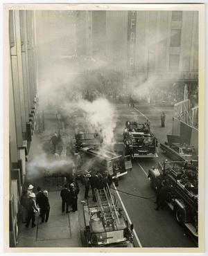 Primary view of object titled '[Street Outside Dallas Federal Savings & Loan Fire]'.
