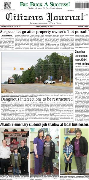 Citizens Journal (Atlanta, Tex.), Vol. 135, No. 10, Ed. 1 Sunday, February 2, 2014