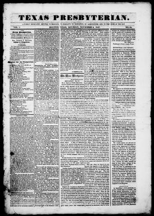 Primary view of object titled 'Texas Presbyterian. (Houston, Tex.), Vol. 1, No. 34, Ed. 1, Saturday, November 6, 1847'.