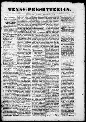 Primary view of object titled 'Texas Presbyterian. (Houston, Tex.), Vol. 1, No. 35, Ed. 1, Saturday, November 13, 1847'.