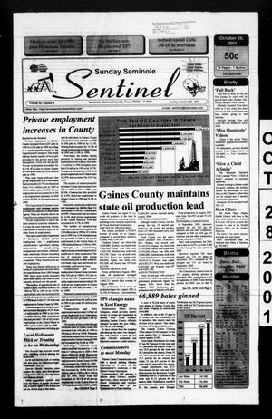 Primary view of object titled 'Seminole Sentinel (Seminole, Tex.), Vol. 95, No. 4, Ed. 1 Sunday, October 28, 2001'.