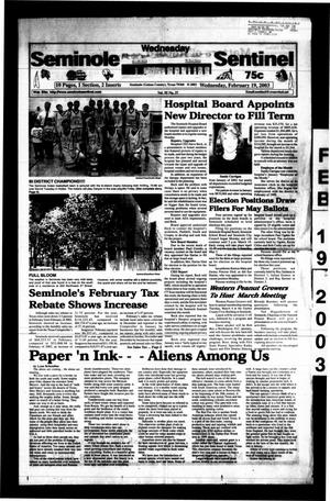 Seminole Sentinel (Seminole, Tex.), Vol. 95, No. 37, Ed. 1 Wednesday, February 19, 2003