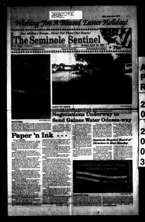 The Seminole Sentinel (Seminole, Tex.), Vol. 95, No. 54, Ed. 1 Sunday, April 20, 2003