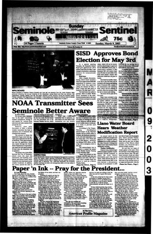 Seminole Sentinel (Seminole, Tex.), Vol. 95, No. 42, Ed. 1 Sunday, March 9, 2003