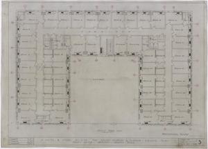 Primary view of object titled 'Radford Hotel, Abilene, Texas: Second Floor and Mechanical Plan'.