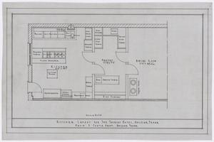 Primary view of object titled 'Radford Hotel, Abilene, Texas: Kitchen Layout for the Tourist Hotel'.