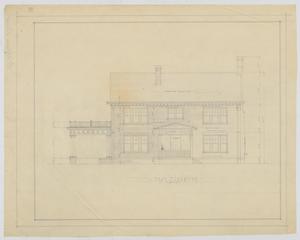 Primary view of object titled 'Oldham Residence, Abilene, Texas: East Elevation'.