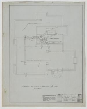 Primary view of object titled 'Over Residence, Abilene, Texas: Foundation and Basement Plan'.
