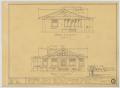Technical Drawing: Radford Residence, Abilene, Texas: Front and Rear Elevation