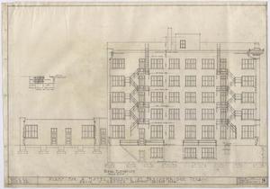 Primary view of object titled 'Hotel Building, Breckenridge, Texas: Rear Elevation Plan'.