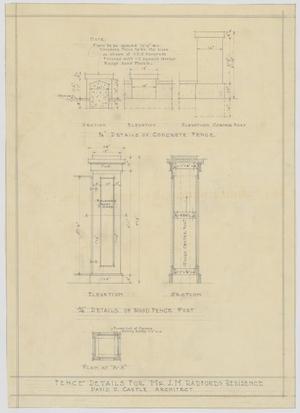 Primary view of object titled 'Radford Residence, Abilene, Texas: Fence Details'.