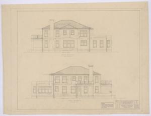 Middleton Residence Alterations, Abilene, Texas: Additions & Alterations to the Home of Dr. & Mrs. E. R. Middleton, North and South Elevations
