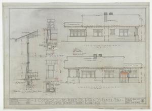 Primary view of object titled 'Prairie Oil & Gas Co. Cottage, Ranger, Texas: Elevations and Sections'.