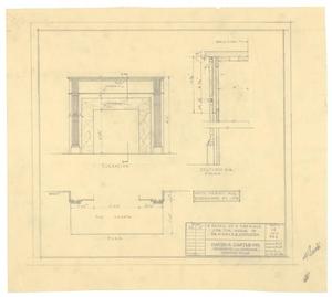 Primary view of object titled 'Middleton Residence Alterations, Abilene, Texas: A Detail of a Fireplace for the Home of Dr. and Mrs. E. R. Middleton, Fireplace Elevation'.