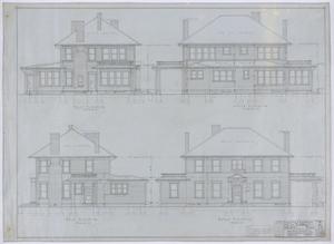Maxwell Residence, Abilene, Texas: Plans for a Residence, East, South, West, and North Elevations