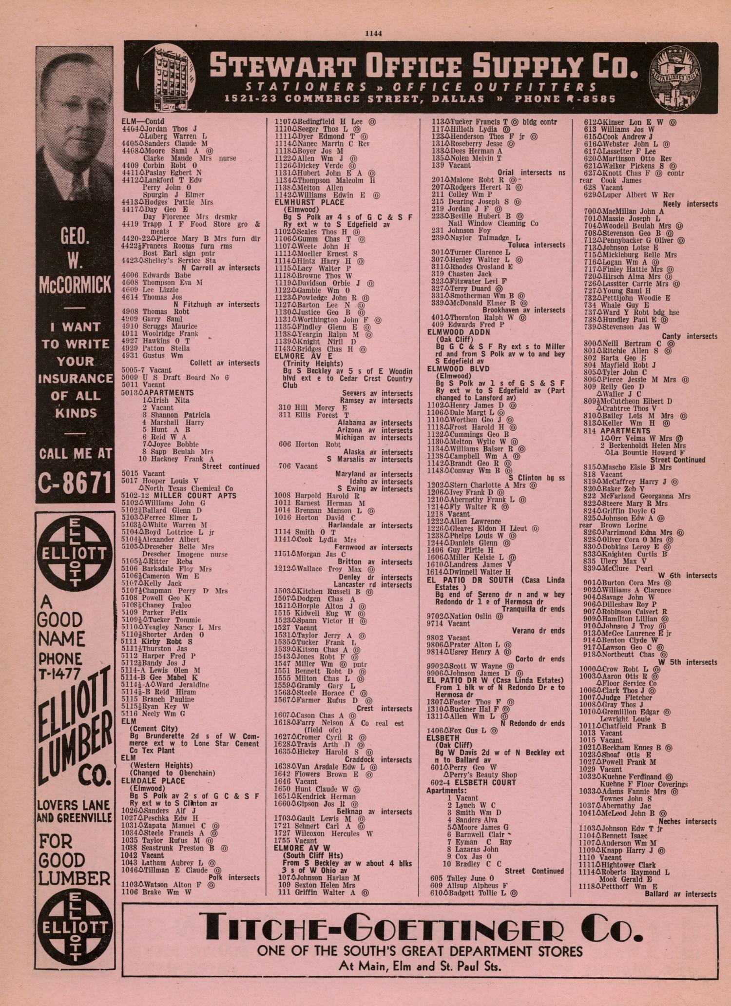 Dallas City Directory, 1941
                                                
                                                    1144
                                                