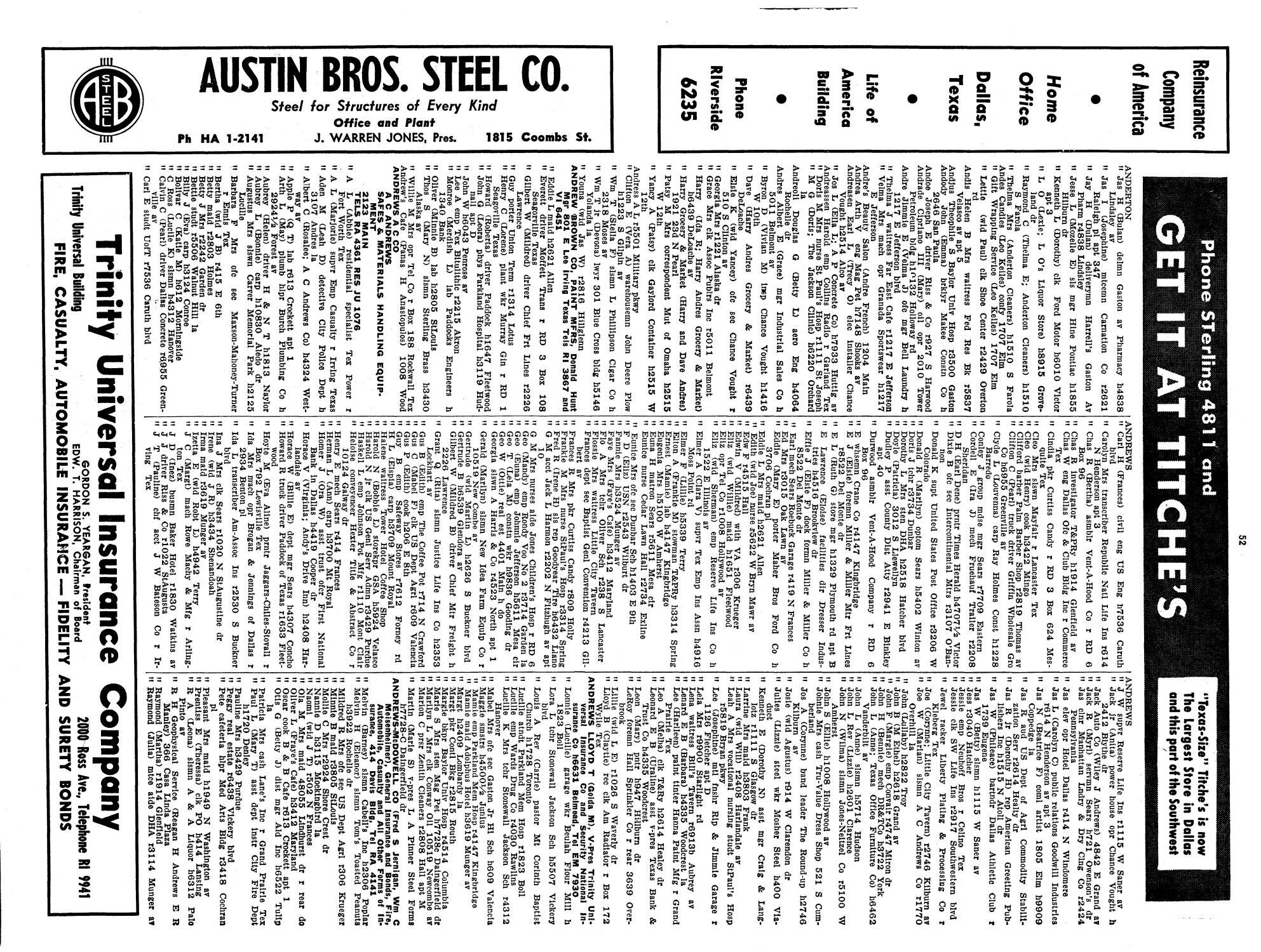Dallas City Directory, 1956
                                                
                                                    52
                                                