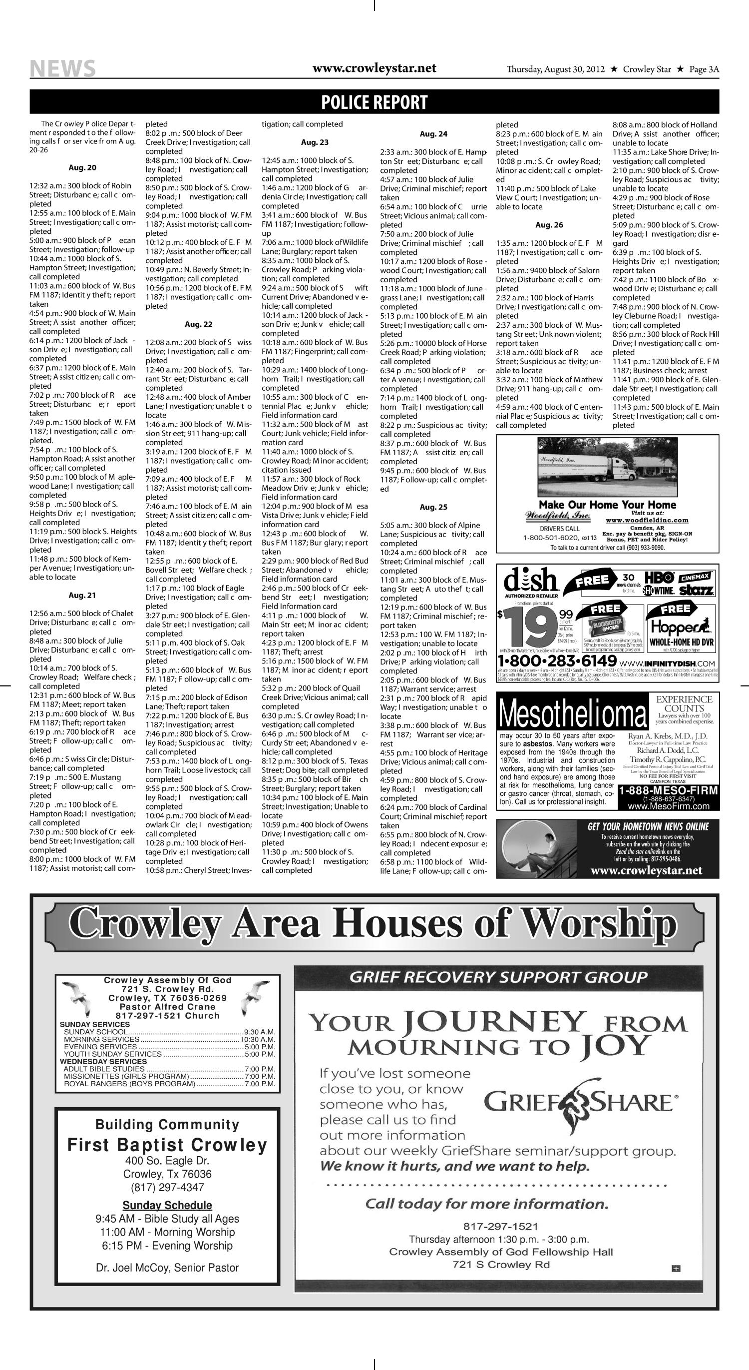 Crowley Star (Crowley, Tex.), Vol. 26, No. 17, Ed. 1 Thursday, August 30, 2012
                                                
                                                    [Sequence #]: 3 of 12
                                                