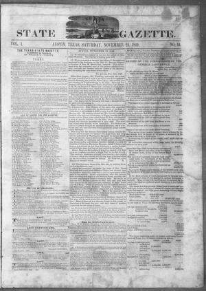 Texas State Gazette. (Austin, Tex.), Vol. 1, No. 14, Ed. 1, Saturday, November 24, 1849