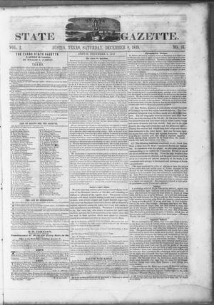 Texas State Gazette. (Austin, Tex.), Vol. 1, No. 16, Ed. 1, Saturday, December 8, 1849