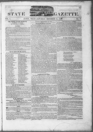 Texas State Gazette. (Austin, Tex.), Vol. 1, No. 17, Ed. 1, Saturday, December 15, 1849