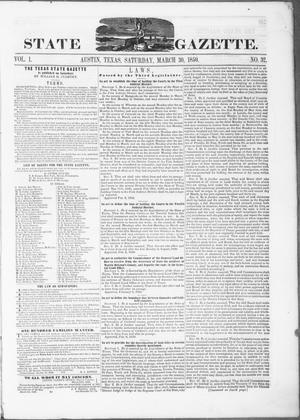 Texas State Gazette. (Austin, Tex.), Vol. 1, No. 32, Ed. 1, Saturday, March 30, 1850