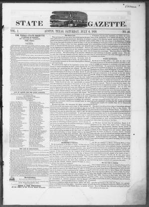 Texas State Gazette. (Austin, Tex.), Vol. 1, No. 46, Ed. 1, Saturday, July 6, 1850