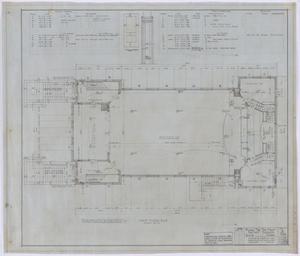 Primary view of object titled 'First Baptist Church, Rule, Texas: First Level Floor Plan'.