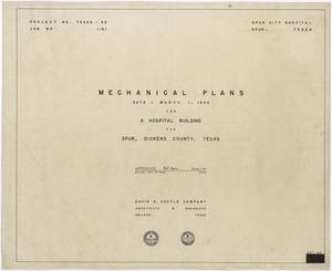 Hospital Building, Spur, Texas: Mechanical Plans Title Page