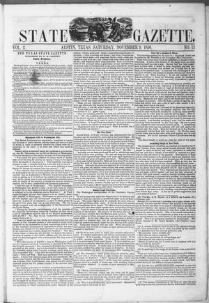 Texas State Gazette. (Austin, Tex.), Vol. 2, No. 12, Ed. 1, Saturday, November 9, 1850