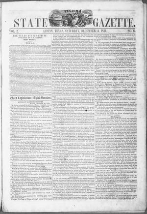 Texas State Gazette. (Austin, Tex.), Vol. 2, No. 17, Ed. 1, Saturday, December 14, 1850