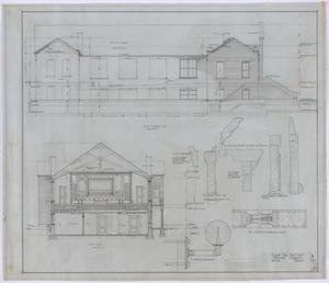 First Baptist Church, Rule, Texas: Side Elevation and Section Drawings