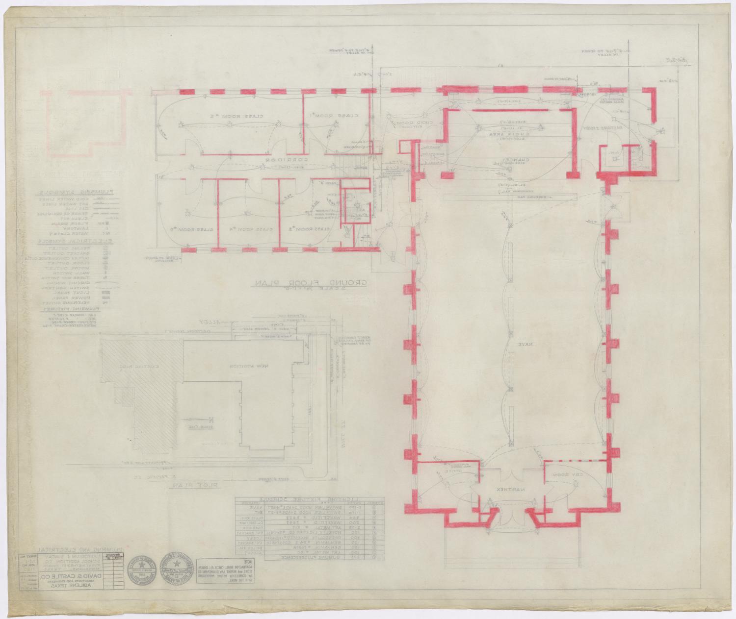 First Methodist Church Additions: Plumbing and Electrical Plan
                                                
                                                    [Sequence #]: 2 of 2
                                                