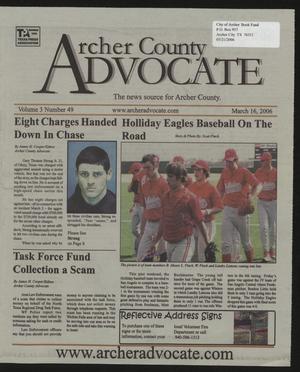 Primary view of object titled 'Archer County Advocate (Holliday, Tex.), Vol. 3, No. 49, Ed. 1 Thursday, March 16, 2006'.