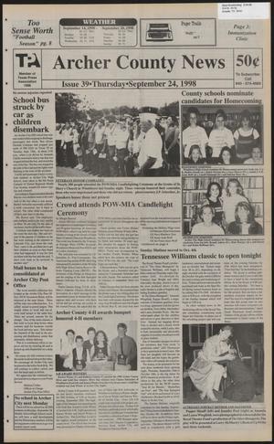 Archer County News (Archer City, Tex.), No. 39, Ed. 1 Thursday, September 24, 1998