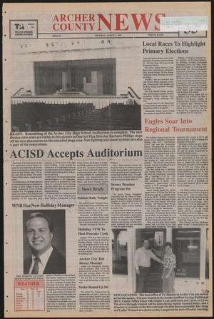 Primary view of object titled 'Archer County News (Archer City, Tex.), No. 10, Ed. 1 Thursday, March 5, 1992'.