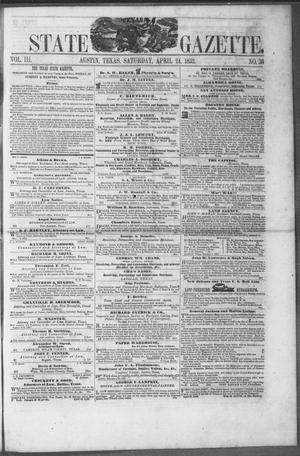 Texas State Gazette. (Austin, Tex.), Vol. 3, No. 36, Ed. 1, Saturday, April 24, 1852