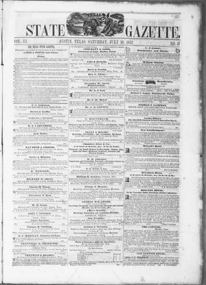 Primary view of object titled 'Texas State Gazette. (Austin, Tex.), Vol. 3, No. 47, Ed. 1, Saturday, July 10, 1852'.