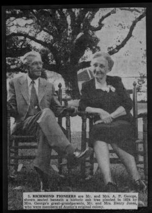 [Newspaper clipping of Mr. And Mrs. Albert Peyton George]