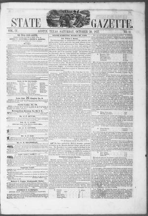 Primary view of object titled 'Texas State Gazette. (Austin, Tex.), Vol. 4, No. 11, Ed. 1, Saturday, October 30, 1852'.