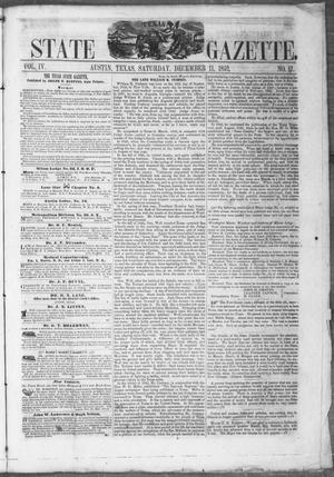 Texas State Gazette. (Austin, Tex.), Vol. 4, No. 17, Ed. 1, Saturday, December 11, 1852