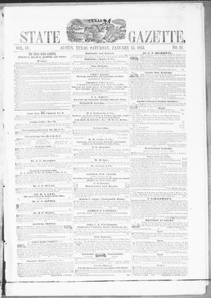 Primary view of object titled 'Texas State Gazette. (Austin, Tex.), Vol. 4, No. 22, Ed. 1, Saturday, January 15, 1853'.