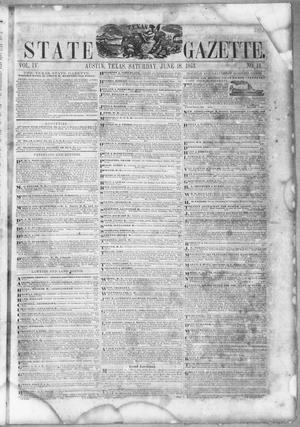 Primary view of object titled 'Texas State Gazette. (Austin, Tex.), Vol. 4, No. 44, Ed. 1, Saturday, June 18, 1853'.